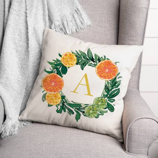 Citrus Monogram Indoor/Outdoor Pillow